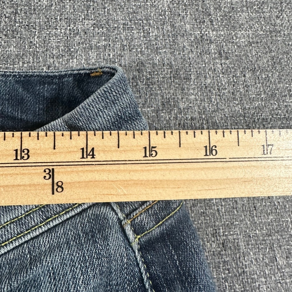Fidelity Denim Sharp Blue Distressed Low Rise Cropped Jeans Women Size 29 USA - Picture 8 of 11
